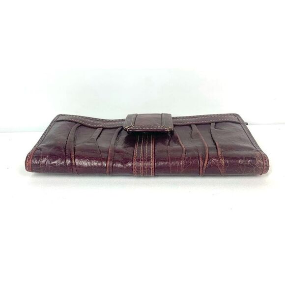 Fossil Vintage Dark Purple Ruched Leather Long Wallet - Picture 11 of 11